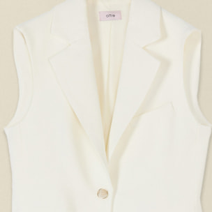 Oltre - Gilet sartoriale in tessuto crêpe - Bianco