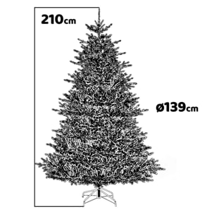 Senna - Albero di Natale effetto realistico in PE e PVC ø139x210H, 1124 rami