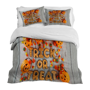 Parure copripiumino Halloween trick or treat stampa digitale 100% cotone