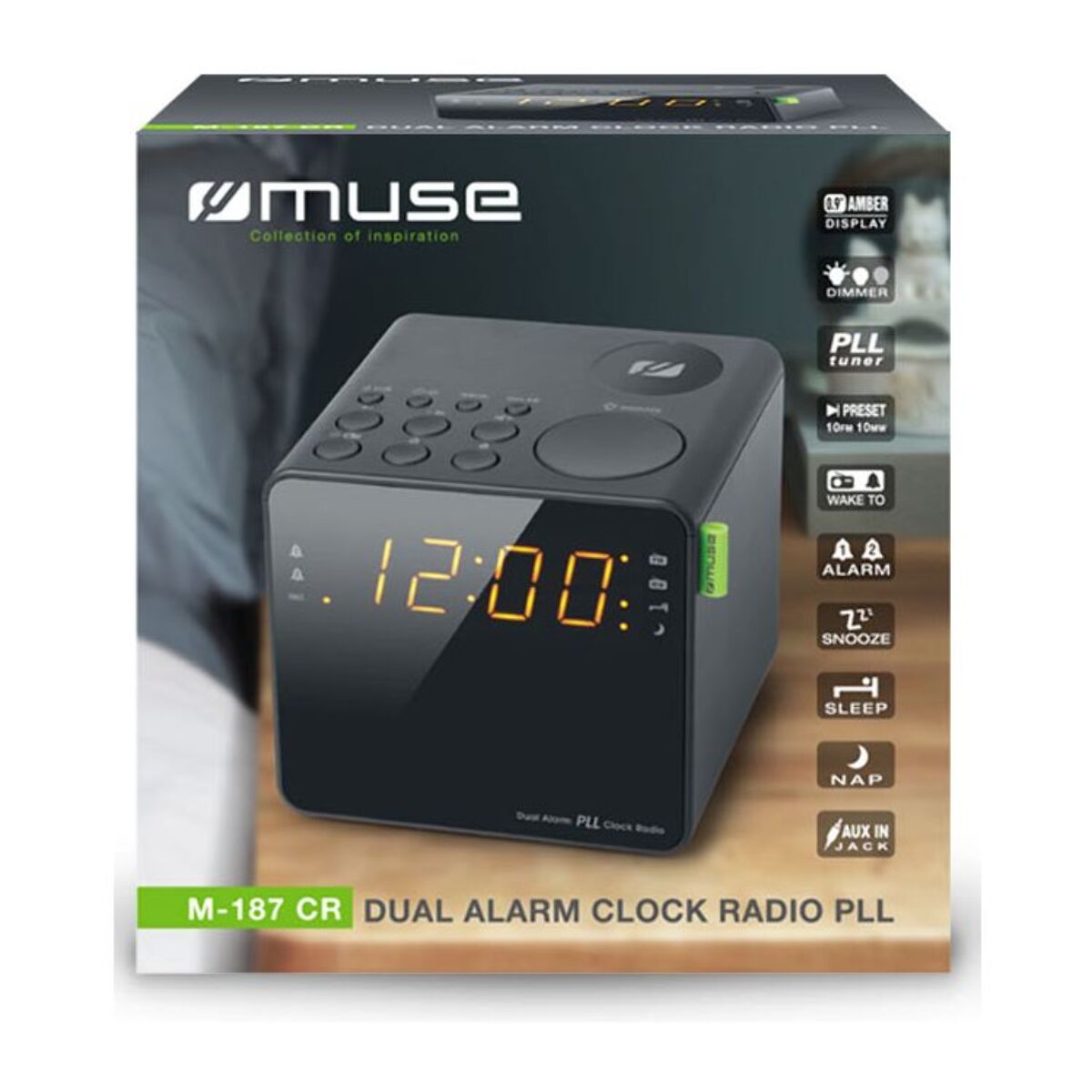 Radio réveil MUSE M-187 CR noir