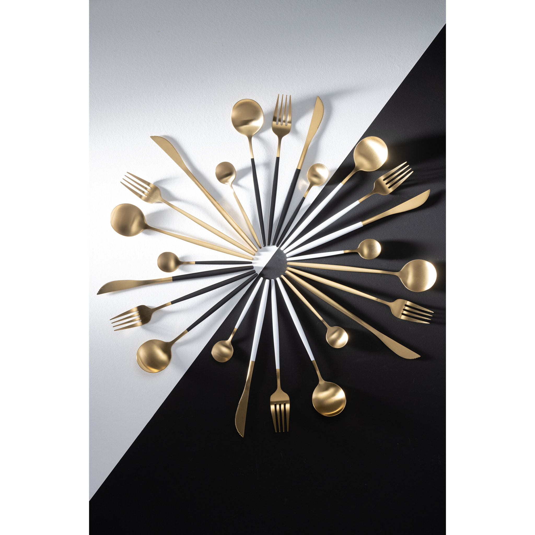 J-Line couverts - acier inoxydable - or/blanc - box de 24 pièces