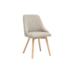 Chaises scandinaves en tissu chenille beige et bois clair (lot de 2) HASTA