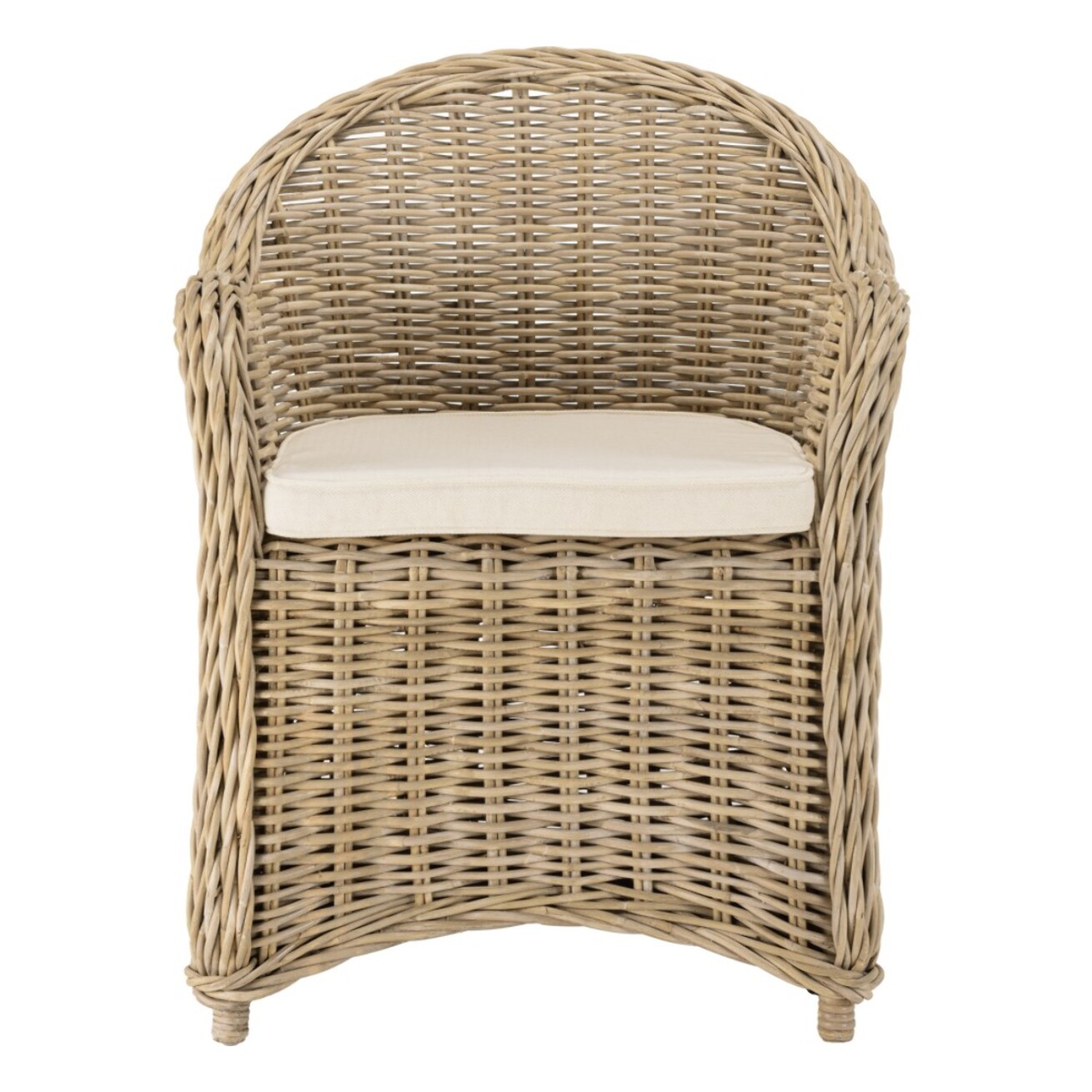 KALLY - Fauteuil en kubu avec coussin d'assise blanc