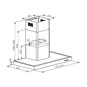 Hotte décorative murale BRANDT BHB6601X