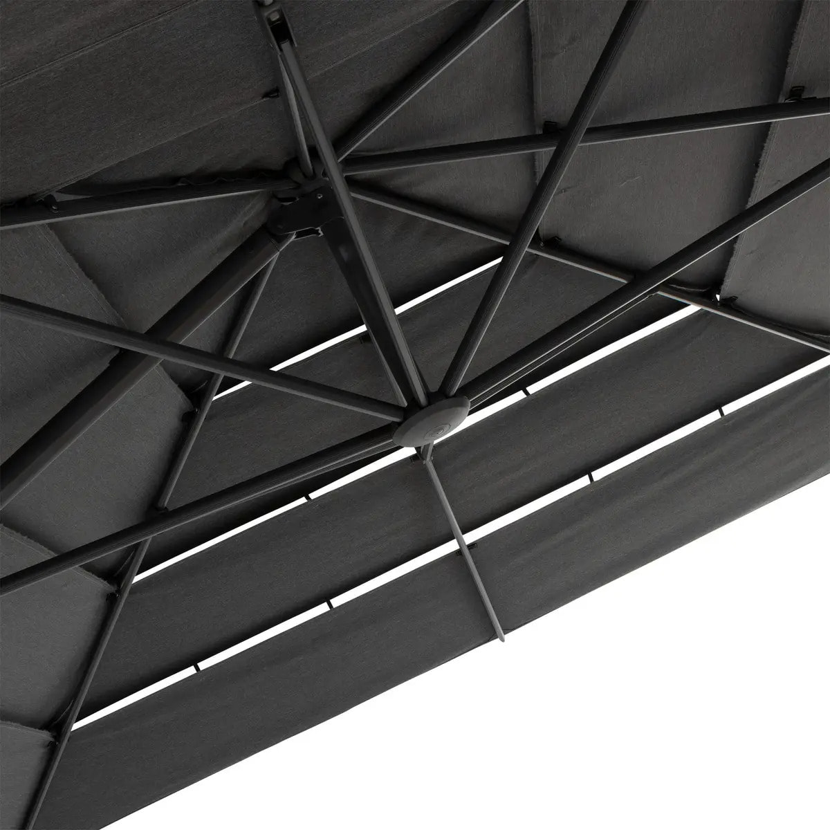 Parasol déporté rectangulaire multi-toile "Melhia" anthracite 4x3m