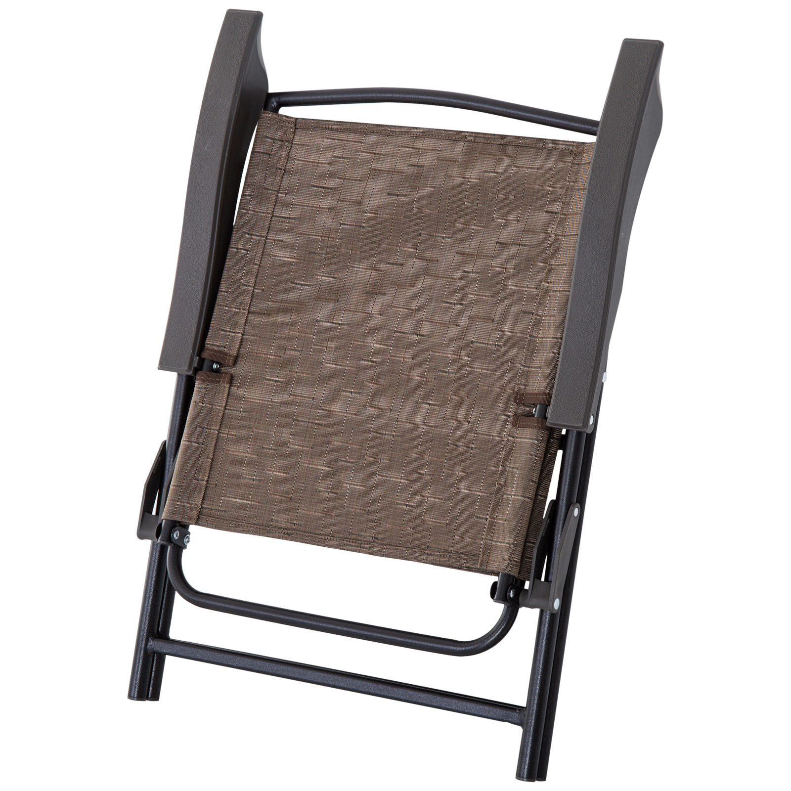 Ens. de jardin 3 pièces 2 chaises inclinables pliables + table ronde