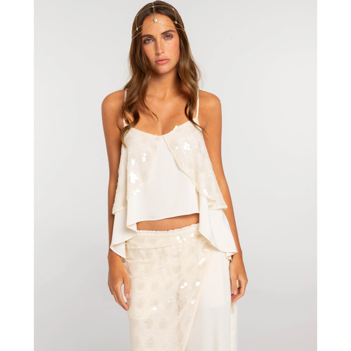 Top de mujer de tirantes con lentejuelas