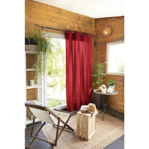 Rideau uni 100% coton Cerise