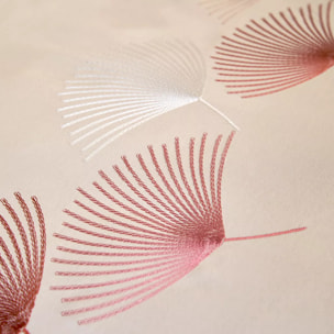 Taie d'oreiller satin de coton brodé orange beige Pistil automne