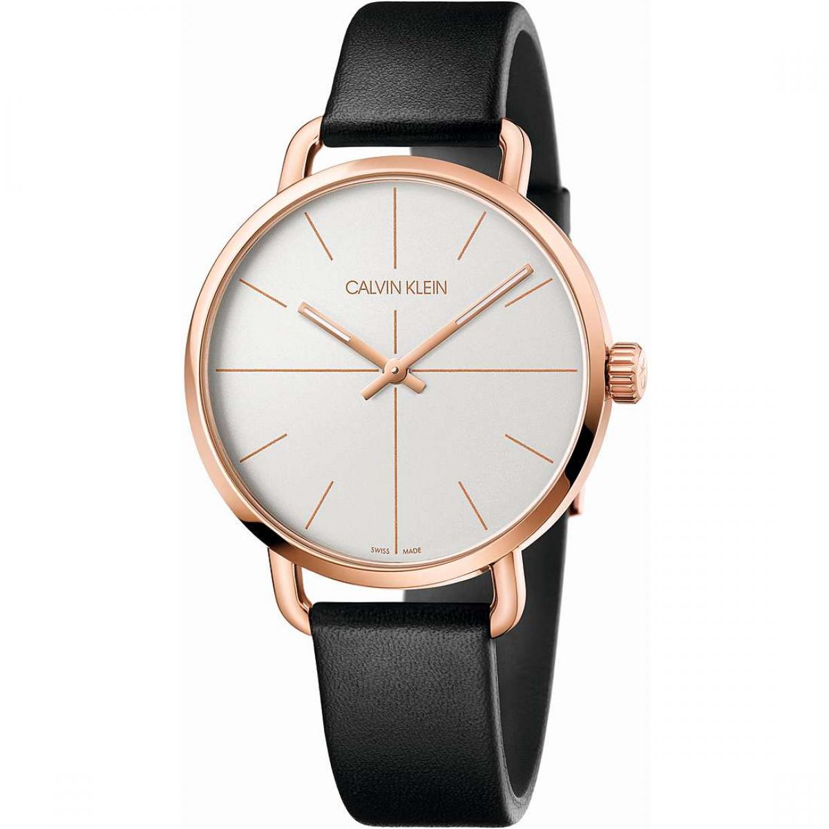 Orologio CALVIN KLEIN EVEN Pelle Nero Rosè