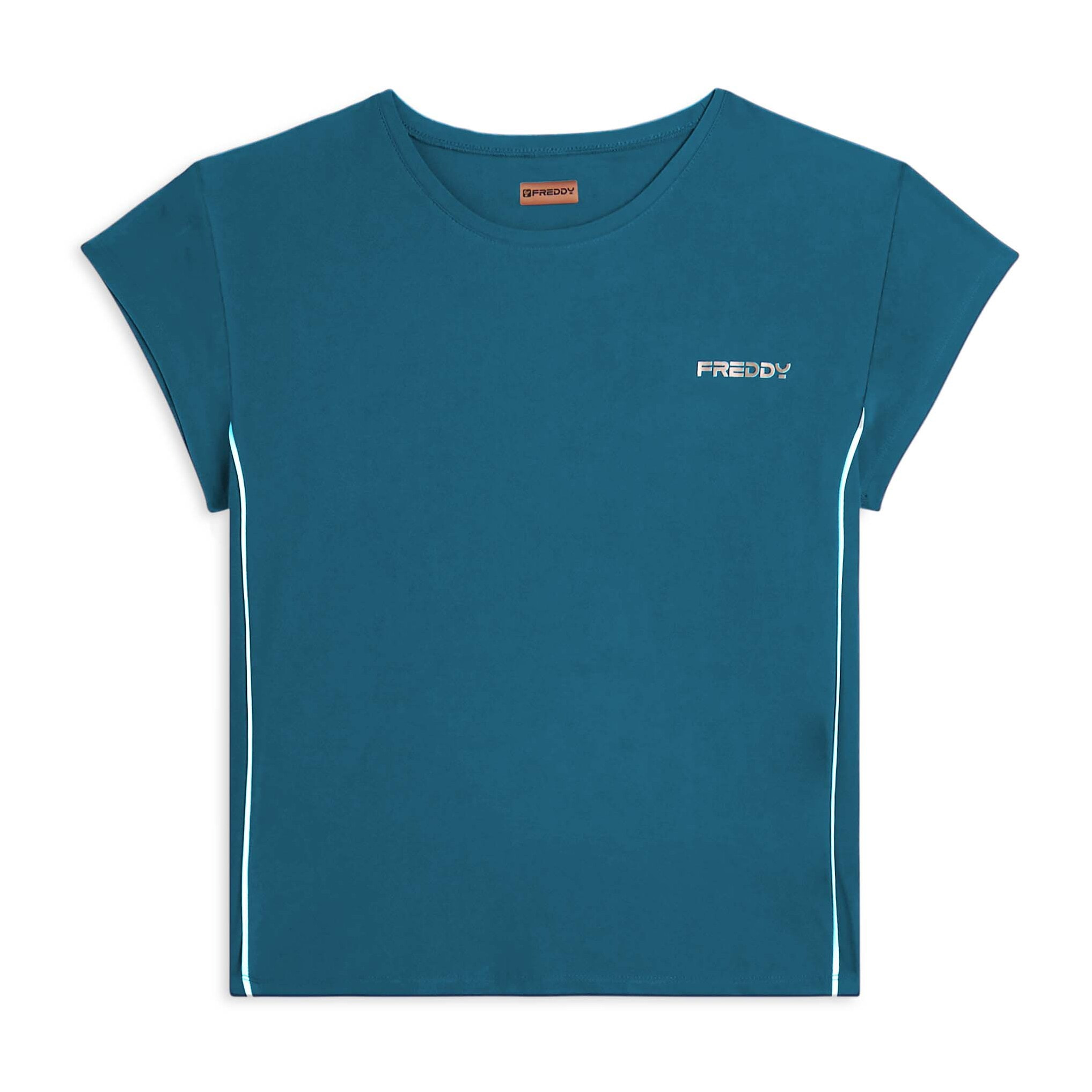 T-shirt tecnica con maniche ad aletta e profili a contrasto