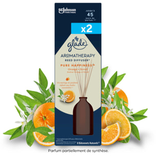 Glade® Aromatherapy - Bâtonnets - PURE HAPPINESSTM Orange & Néroli X 2