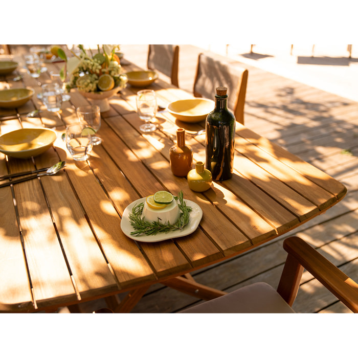 Table de jardin extensible rallonges intégrées en bois massif L180-240 cm CANOPEE
