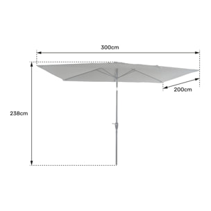 Parasol droit HAPUNA rectangulaire 2x3m -