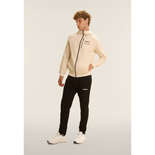 Tuta uomo in cotone Interlock con cappuccio e zip