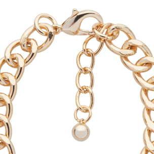 Bracciale U.S. Polo Assn. Catena in metallo dorato con zaffiro blu scuro