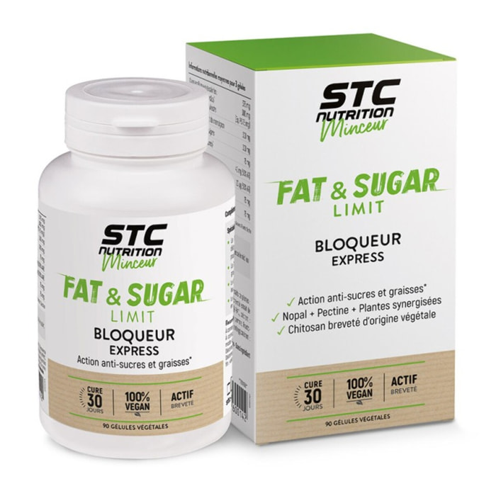 STC NUTRITION - Fat & Sugar Limit - Action Anti-Sucres et Graisses - Vegan - Gélules Végétales - Cure 30 jours