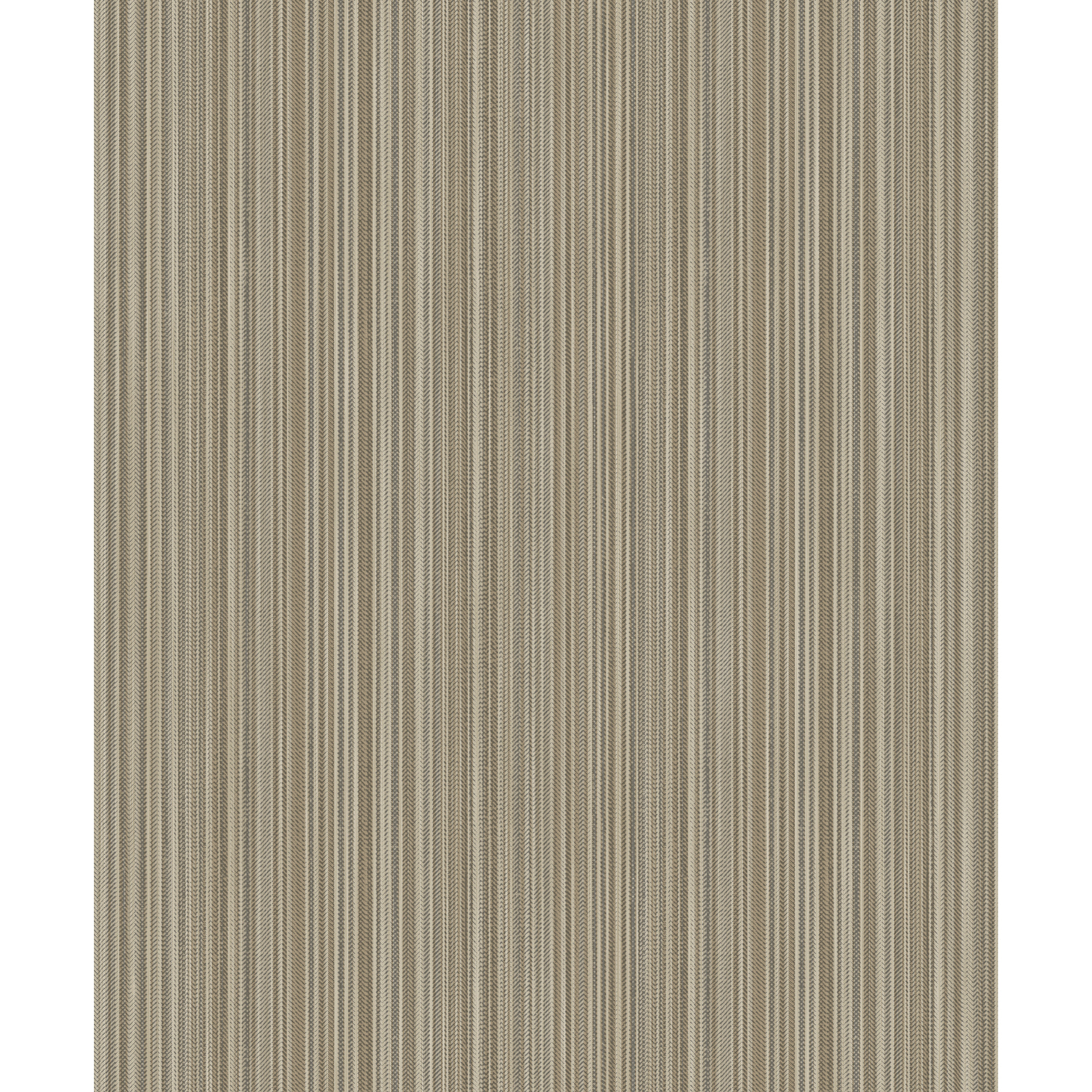 Papier peint rayures fines tissées taupe doré