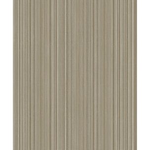 Papier peint rayures fines tissées taupe doré
