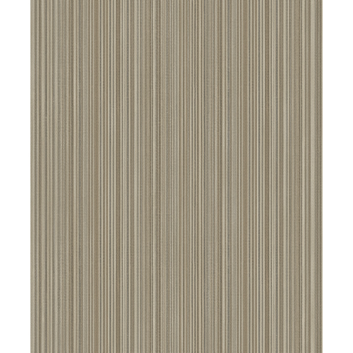 Papier peint rayures fines tissées taupe doré