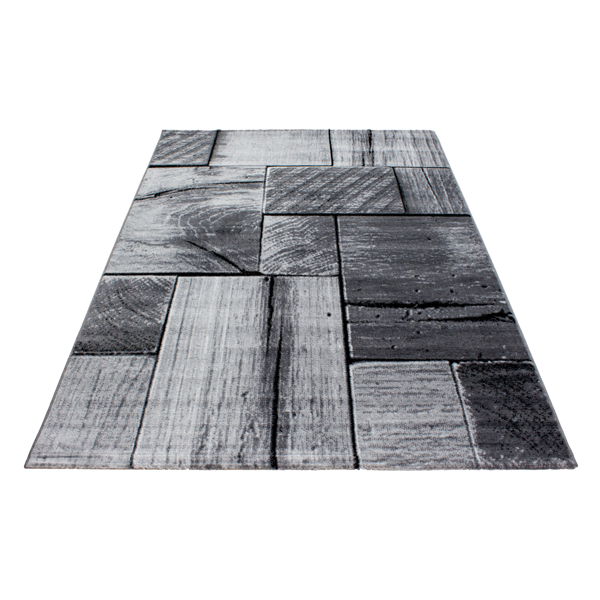 PARMA - Tapis à poils ras à motif moderne noir - PAR9260NOI