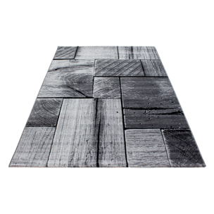 PARMA - Tapis à poils ras à motif moderne noir - PAR9260NOI