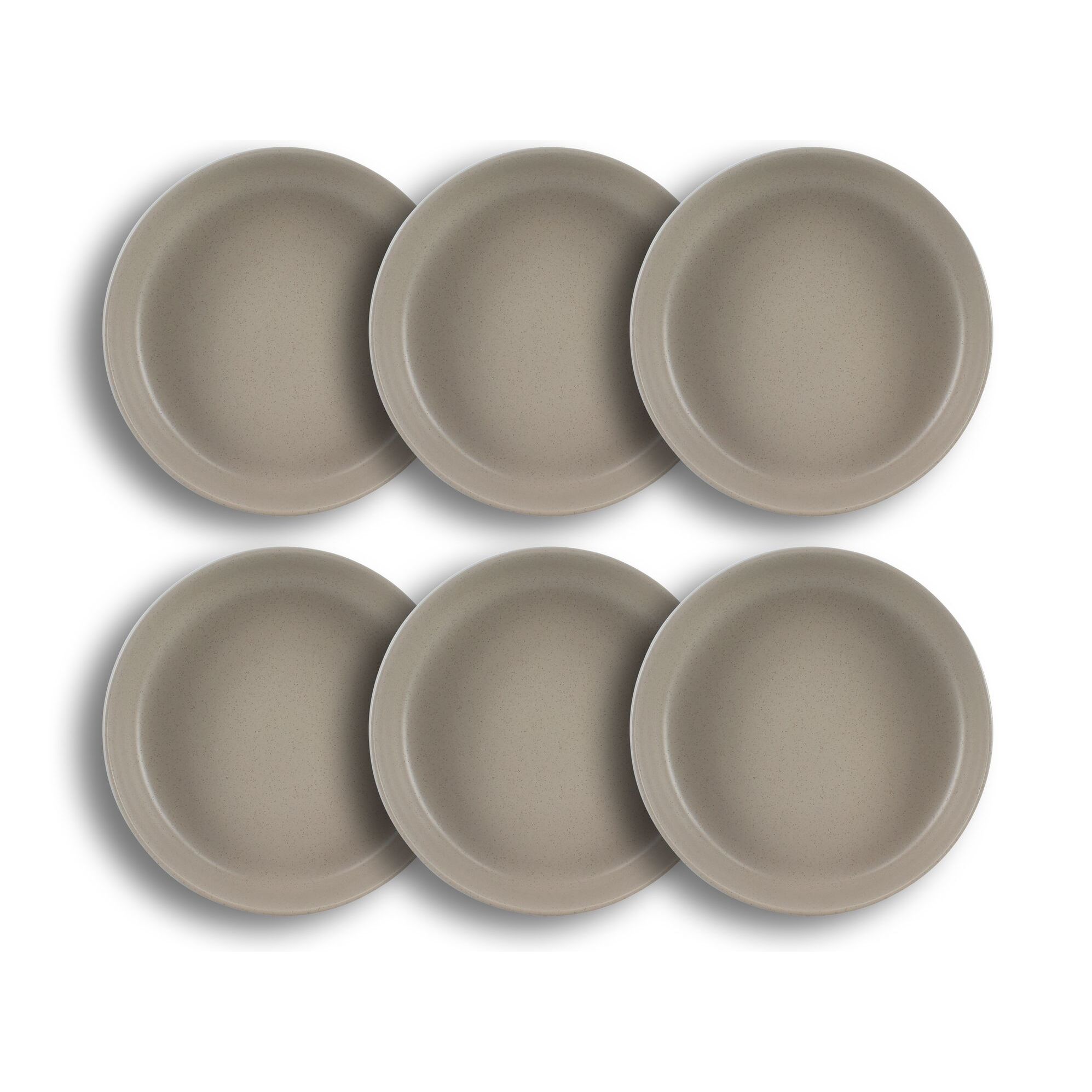 Lot de 6 assiettes creuses gris en grès 20,5cm ARITA