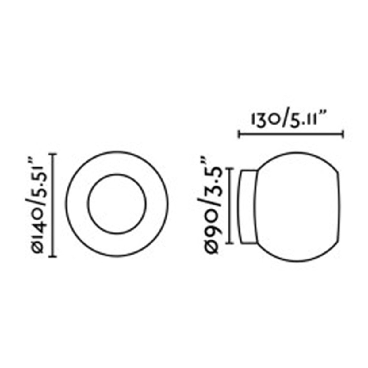 MOY Lampe applique/plafonnier noire