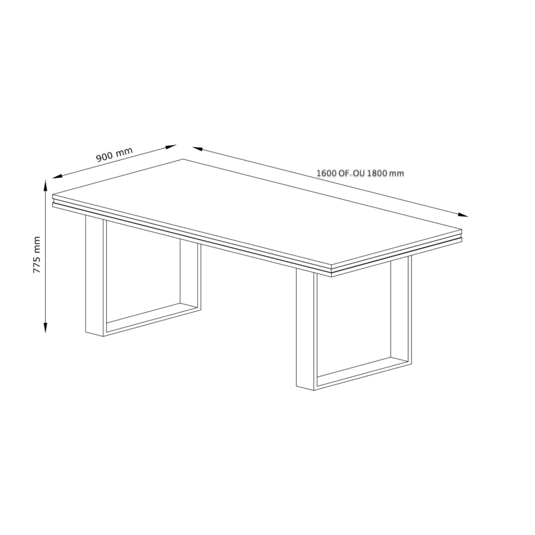 Otis - table à manger - effet bois gris - 4 à 6 personnes - Bois / Gris