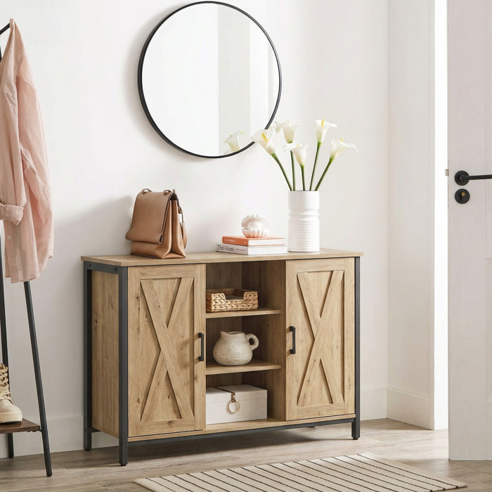 Credenza Industrial Loft Artisan in Legno e Acciaio