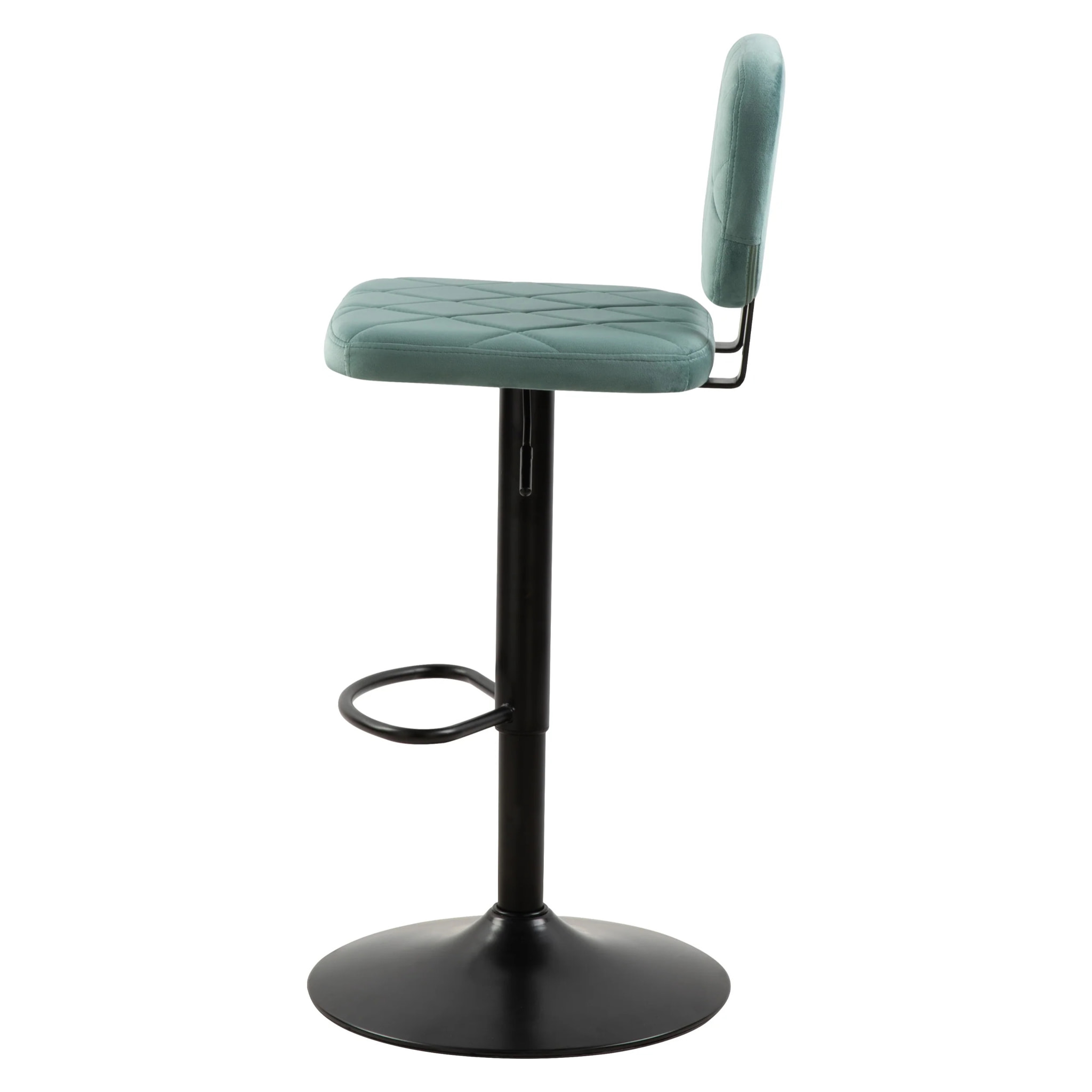 Lot de 2 chaises de bar réglables 60/81 cm en velours vert d'eau - Viktor