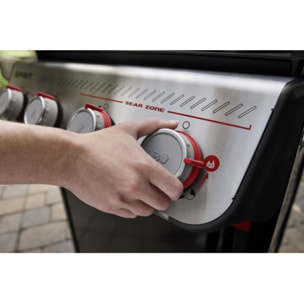 Barbecue gaz WEBER Spirit E-425 mix black grill et plancha sur chariot, 61x45 cm