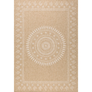 Nature - tapis effet jute blanc