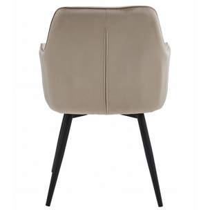 Poltrona girevole Jork 360 in velluto beige scuro