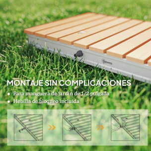 Kit de Ducha de Jardín Portátil Ducha Exterior de Suelo Altura Ajustable hasta 4 m Estructura de Aluminio Resistente al Agua a los Rayos UV y a Las Heladas para Camping Piscina Playa