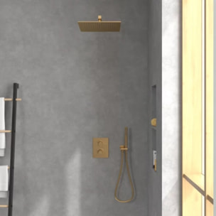 Douche de tête 350 Universal rectangle Or brossé