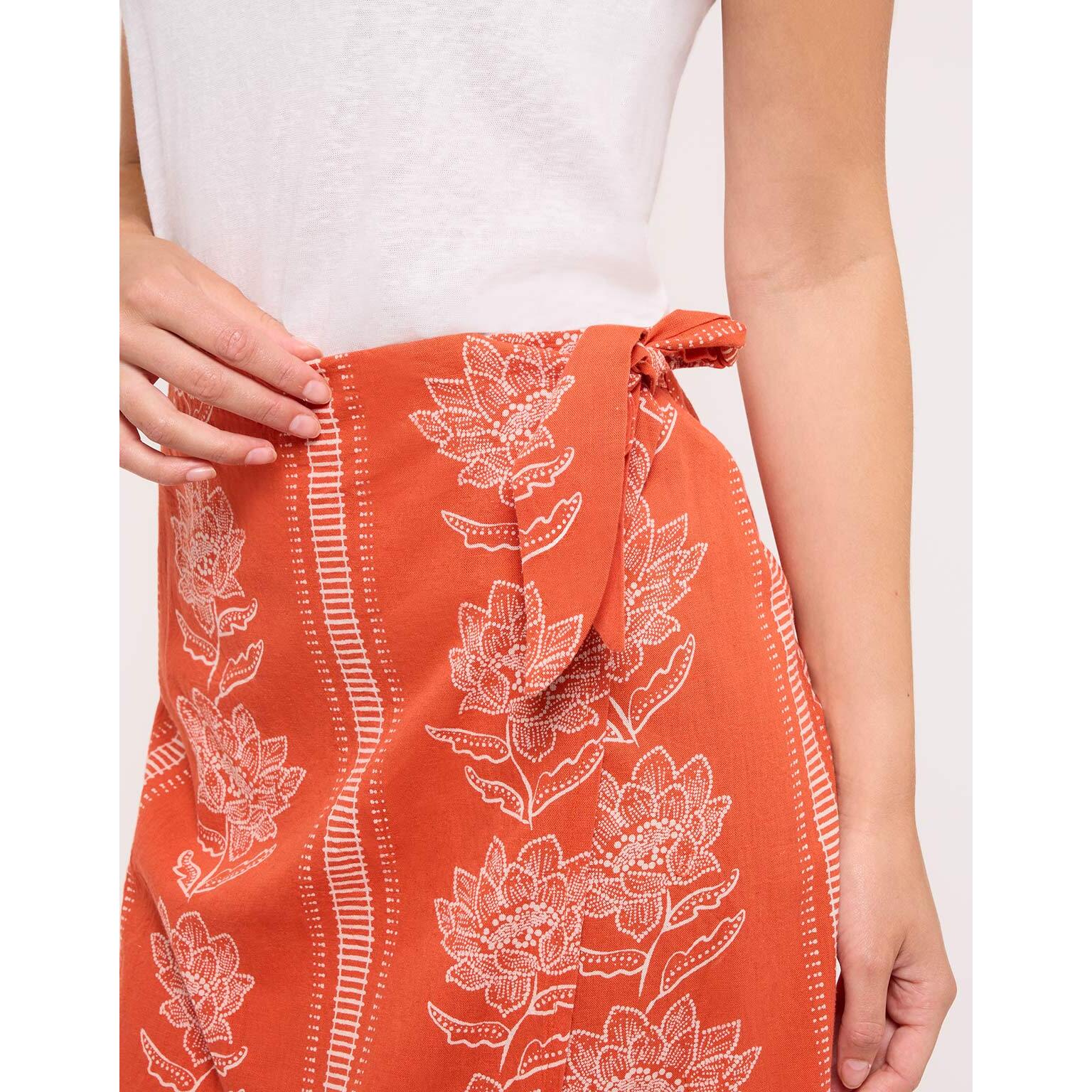Falda Midi Naranja con Lazo - Gilia