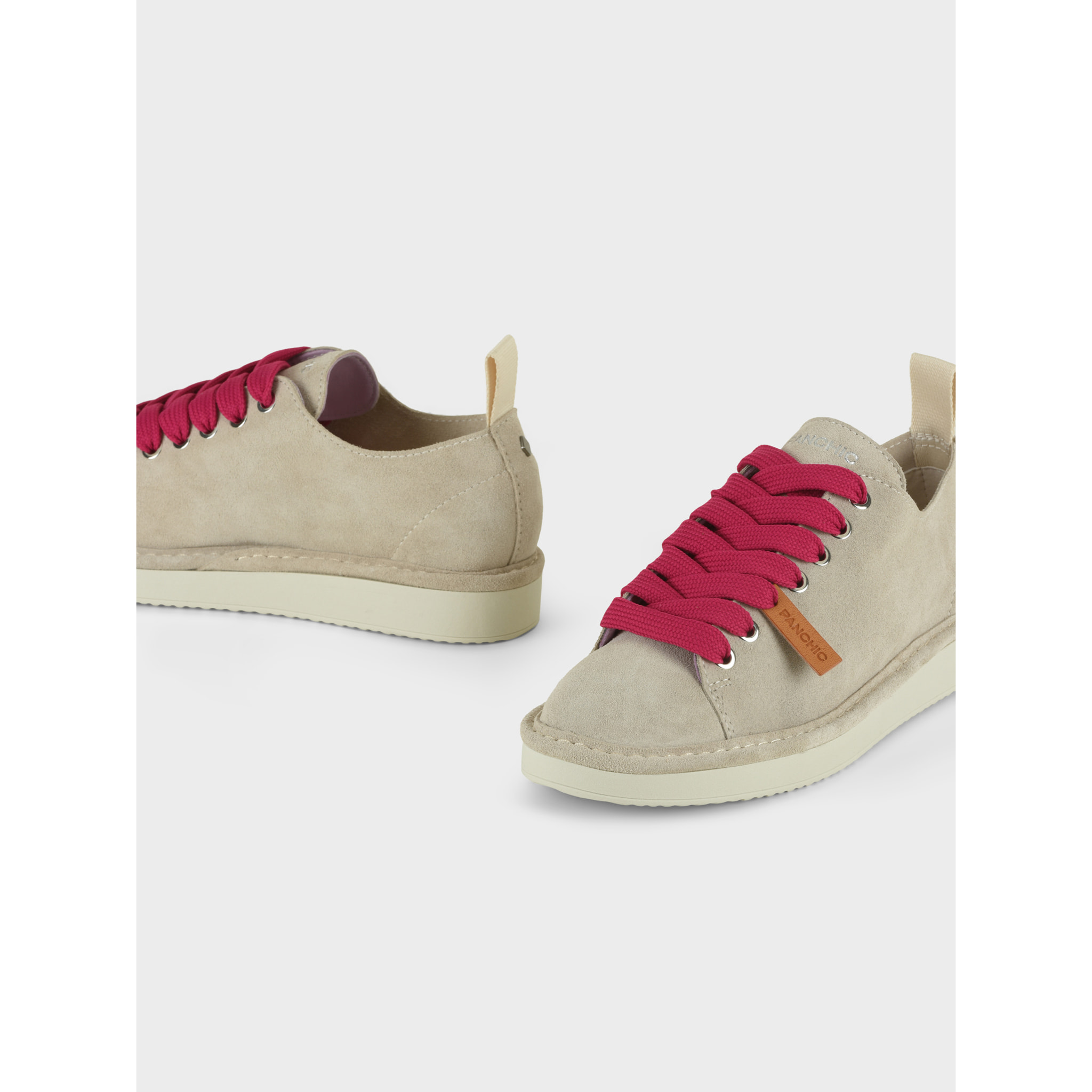 ZAPATO CON CORDONES MUJER P01 DE ANTE NIEBLA FUCSIA