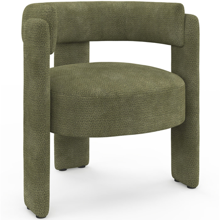 Fauteuil tripode Georges tissu chenille vert