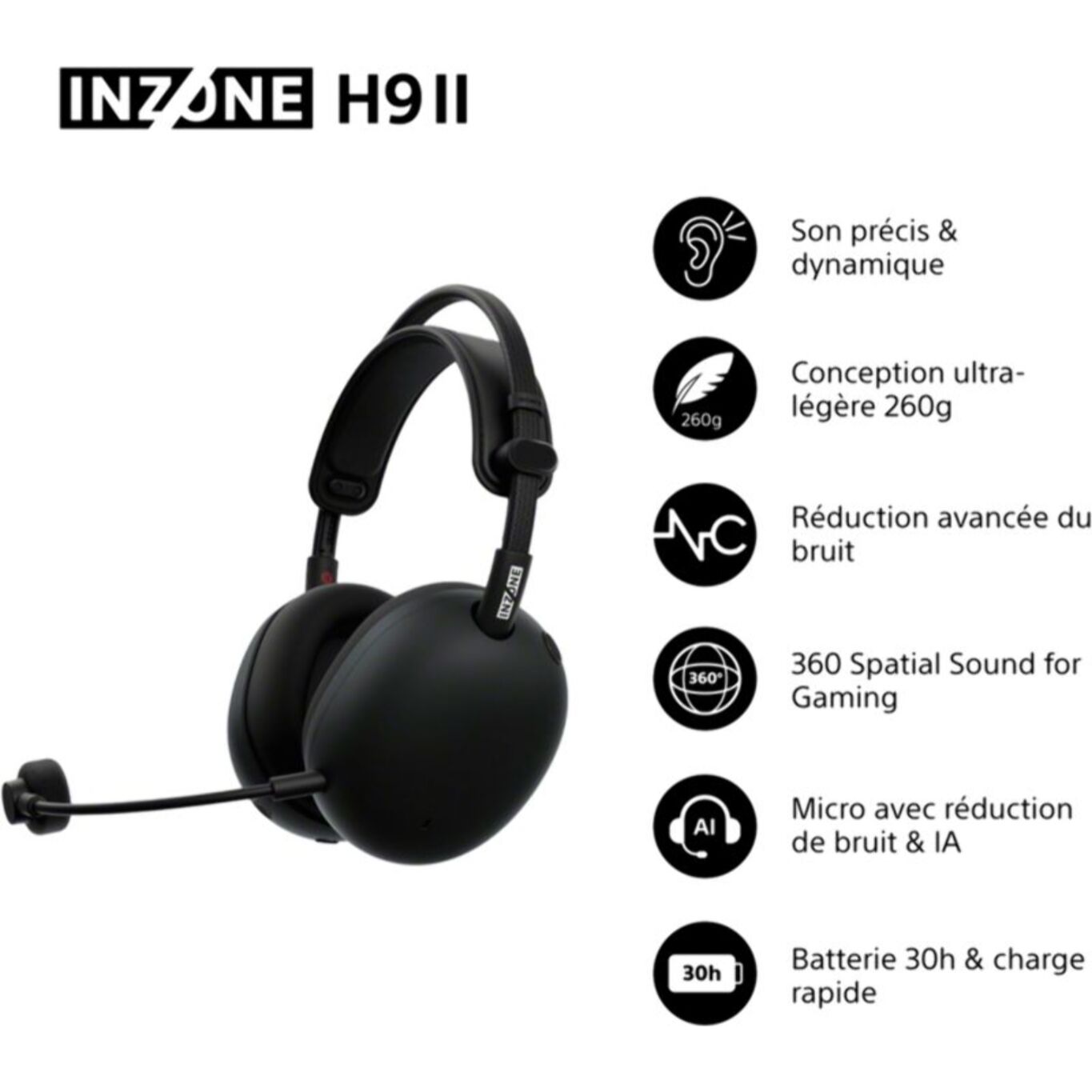 Casque gamer SONY INZONE H9 II Noir