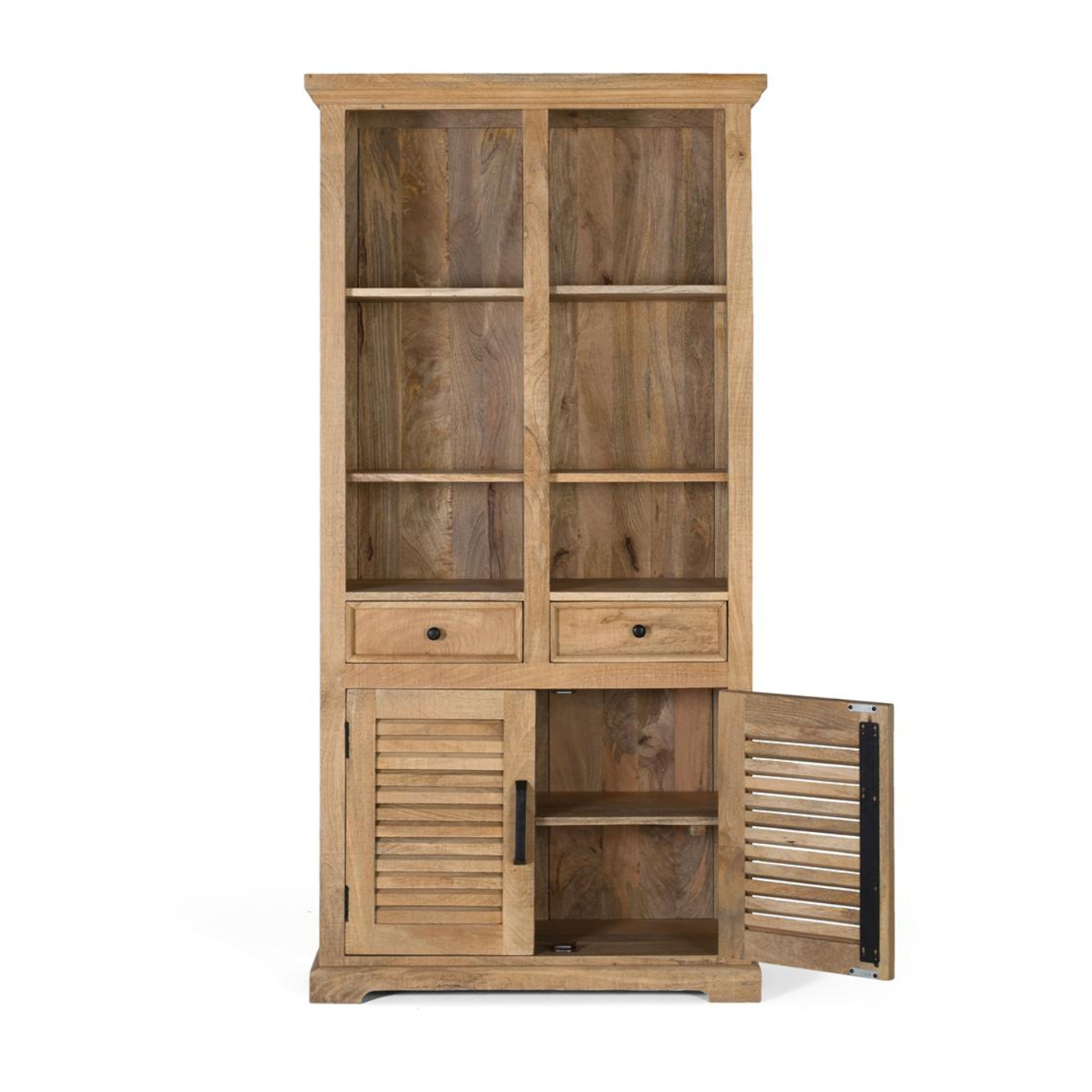 Librería de Madera de Mango 90 Cm Estilo Rústico Contemporáneo