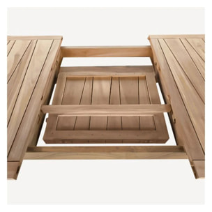 Table de jardin extensible en teck massif 6 à 10 personnes - Tunga