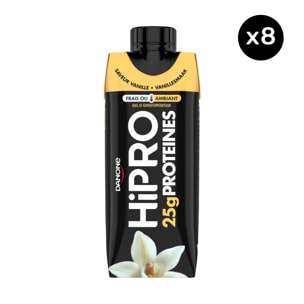 8 x 330ml - Hipro - Boisson protéinée goût vanille