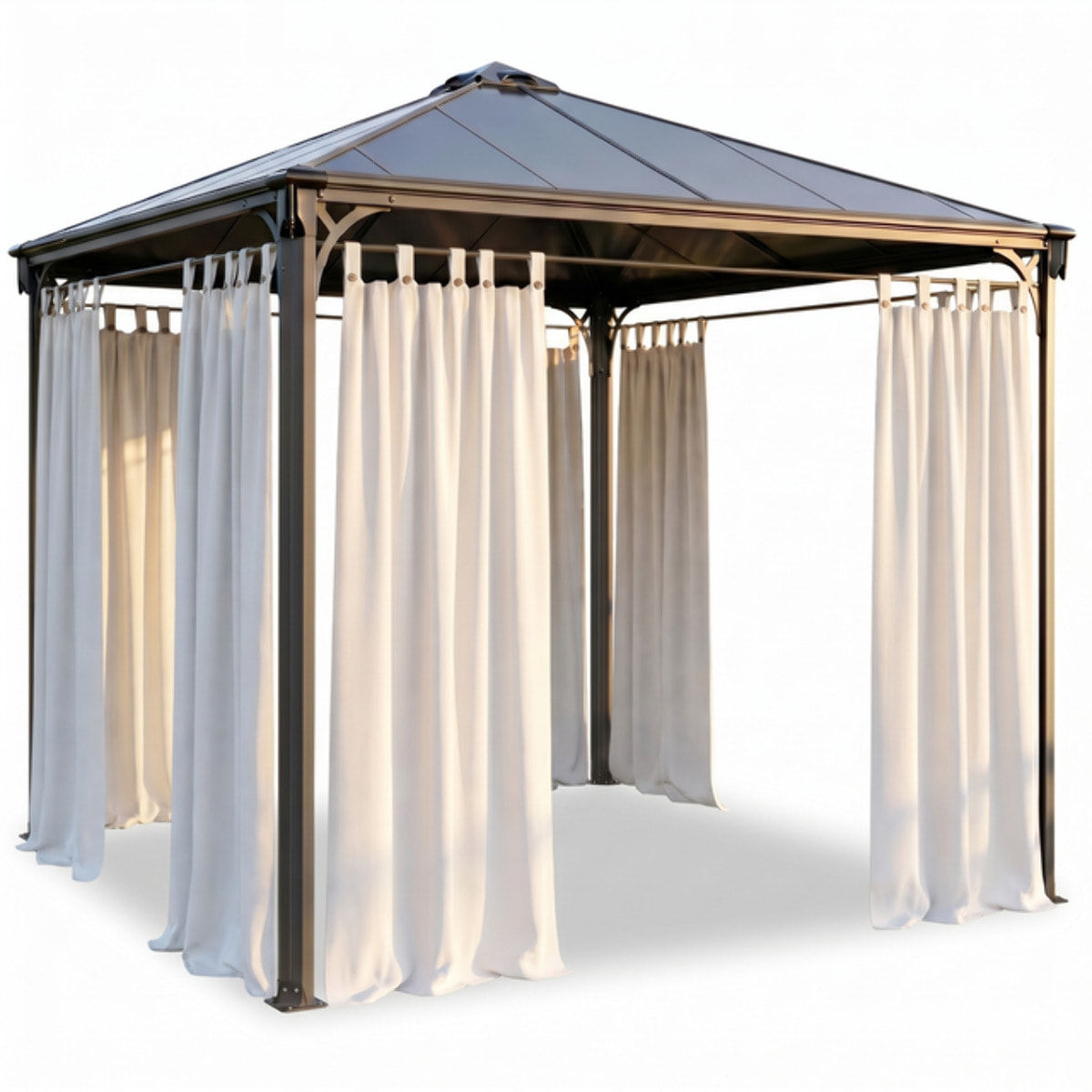 Tenda per gazebo con passanti e bottoni, telo ombreggiante in cotone e poliestere resistente ai raggi UV, facile da installare, ideale per terrazzo veranda e giardino, garantisce privacy e protezione dal sole