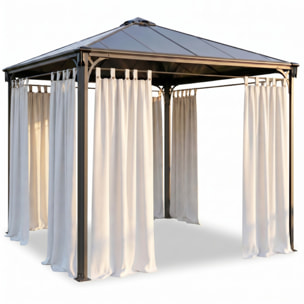 Tenda per gazebo con passanti e bottoni, telo ombreggiante in cotone e poliestere resistente ai raggi UV, facile da installare, ideale per terrazzo veranda e giardino, garantisce privacy e protezione dal sole