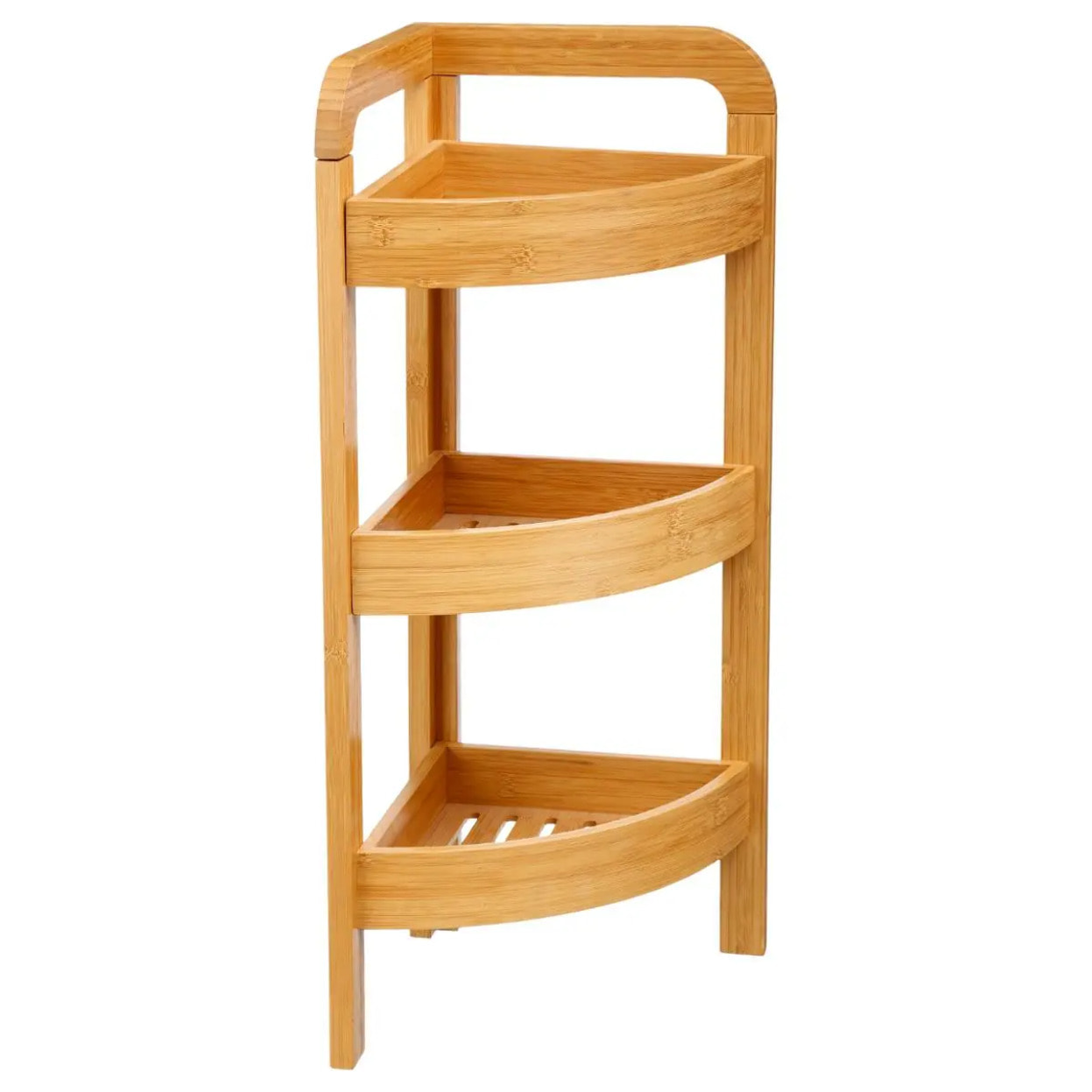 Étagère d'angle 3 niveaux 23cm bambou