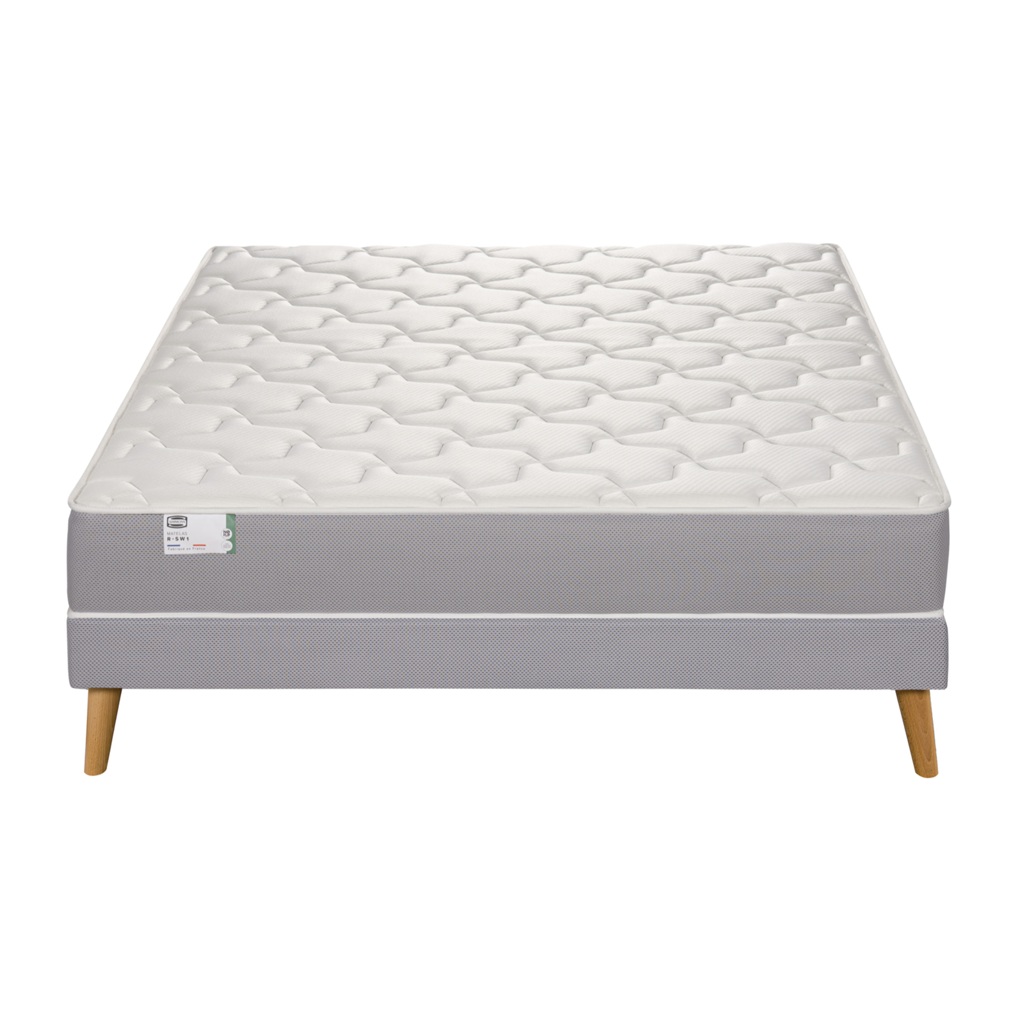 Ensemble L OPTIMAL, matelas H22 ressorts ensachés, ferme, sommier