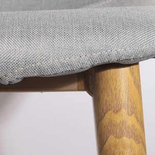 Tabouret De Bar Tissu Gris Pieds Metal - Lot De 4