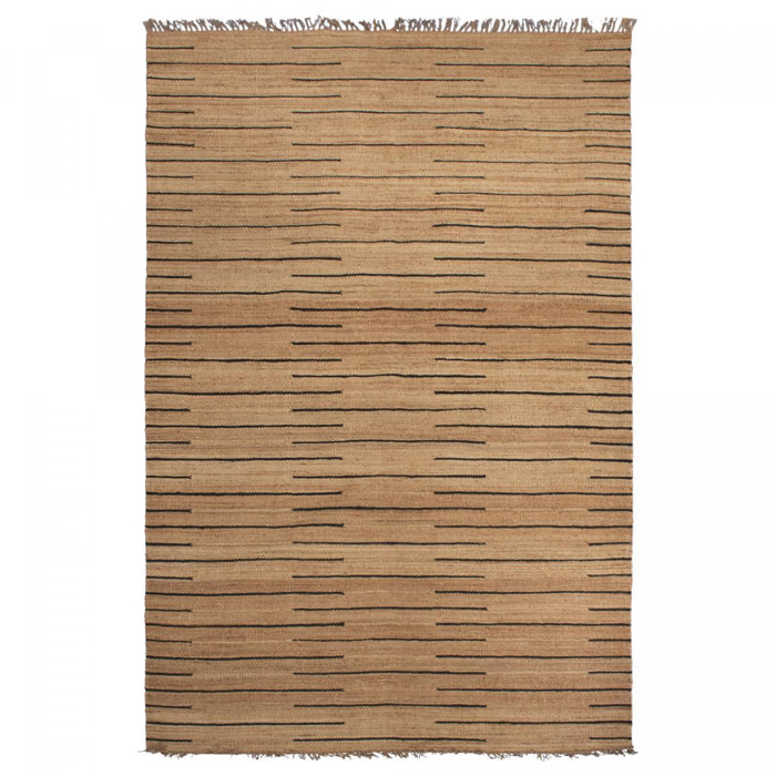 Tapis Kilim Radu tissé à la main en jute avec des lignes