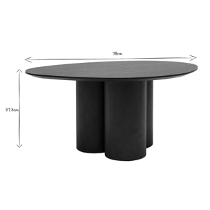 Table basse design bois noir L78 cm HOLLEN